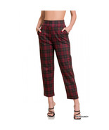 Zenana Outfitters  Plaid Pull-On Dress Pants   Women&#39;s High Rise Plaid P... - $19.99