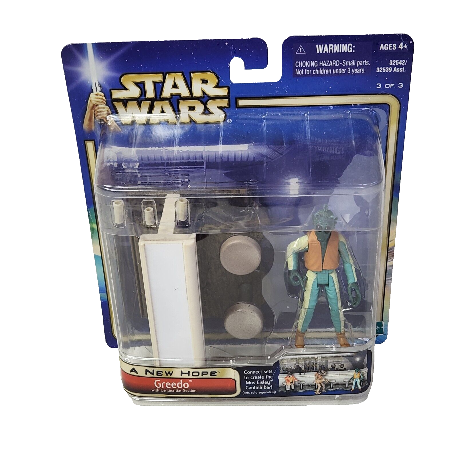 2002 HASBRO STAR WARS A NEW HOPE GREEDO W/ BAR SECTION ACTION FIGURE # 32542 - $16.63
