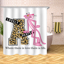 Pink Panther Waterproof Shower Curtain Sets Polyester Bathroom Decor Curtain 70&quot; - £13.38 GBP+