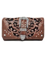 Texas West Western Style Rhinestone Concho Buckle Concealed Carry Purse ... - £22.57 GBP