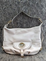 Michael Kors Fulton Large Vanilla Leather Hobo Bag/ Marks In Lining - $19.99