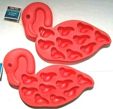 2 Pink Flamingo Silicone Ice Cube Tray BPA Free Makes 10 Cubes each - £7.88 GBP