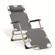Grey Deck Chair: Premium Outdoor Seating for Garden &amp; Patio Relaxation - $1,425.39 MXN