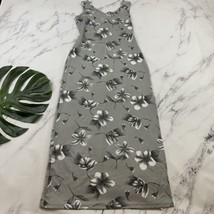 Active USA Womens Vintage Y2k Slip Maxi Dress Size L Gray White Floral S... - $28.70