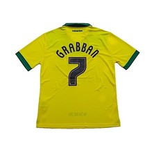 An item in the Sports Mem, Cards & Fan Shop category: Men errea Norwich City Home 2014 #7 GRABBAN Football Shirt Trikot Maillot Soccer
