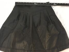 Womens Motorcycle Silence + Noise Black Faux Leather Stretch Waist Med S... - $17.00