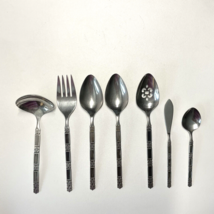 VTG Oneida Community MADRID BLACK ACCENT Stainless Flatware, 7 Piece Ser... - $28.99