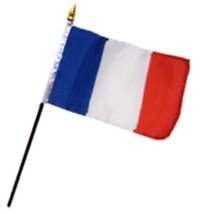 France 4&quot;x6&quot; Flag Desk Set Table Stick Gold Base - £3.48 GBP