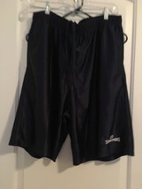 Spalding Men&#39;s Athletic Shorts Basketball Gym Elastic Waist Size XL Navy... - $40.74
