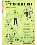 HITS THROUGH THE HEARS  1951 Remick Vintage Music / Song Book  ,324a - $5.95