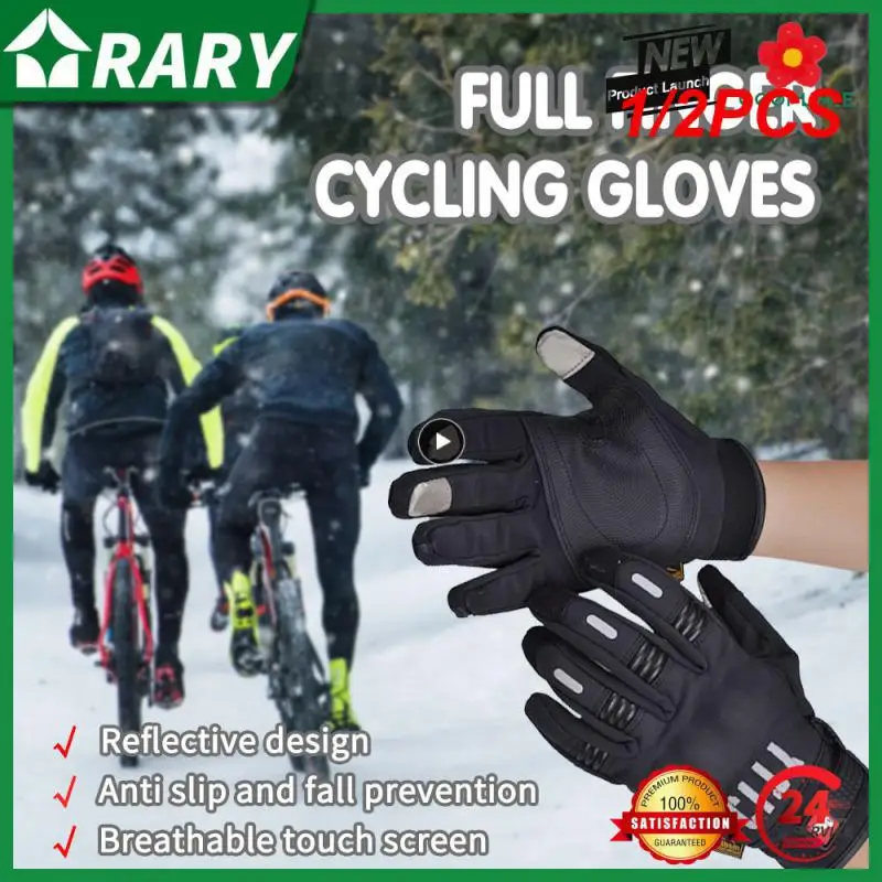1/2PCS Winter Full Finger Motorcycle Gloves Waterproof Gant Moto Keep Warm Men - £15.85 GBP+