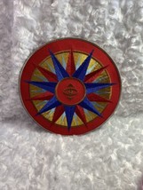 Vintage Embroidery Jacket Patch  W/Eye In Middle 14 Point Star Colorful 8” Clean - £16.53 GBP