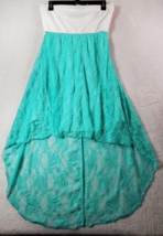 rule21 Sheath Dress Womens Large Green Lace Polyester Off The Shoulder Pleated - $17.49