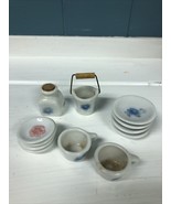 Vintage Lot Of 12 Miniature Dollhouse China Tea Cup and Saucer Set + Blu... - £6.32 GBP