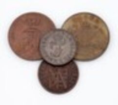 German States 4-Coin Lot, 1852-1867 Pfennig, Kreuzer, 3 Schwaren, 1/48 T... - $72.92