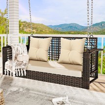 The Hammock Swing Chair Is A Yitahome Porch Swing That Hangs Wicker And ... - $129.92