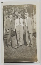 RPPC Three Handsome Men Posing for Photo Two Named Ell and Andy Postcard S7 - £7.15 GBP