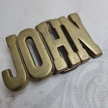 Vintage John Spellout Name Solid Brass Belt Buckle Baron Buckles BBB 839 - £15.20 GBP