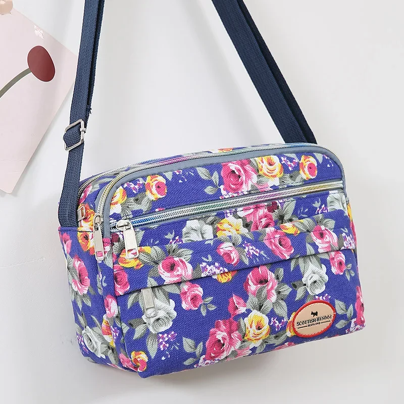 Fashion Floral Multicolor Printed Canvas Ladies Messenger Bag Trend Shou... - $21.81