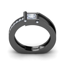 Amazing 2.25CT White Princess 925 Black Sterling Silver Engagement Ring For Her - £84.88 GBP