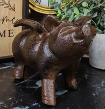 Cast Iron Whimsical Flying Pig Angel Decorative Statue Heirloom Vintage ... - $29.99
