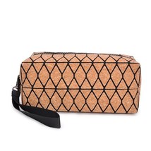 KANDRA Cork  Geometric Cosmetic Bag for Women Zipper Deformation Makeup Bag Stor - £20.94 GBP
