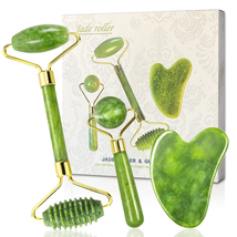 SUPTREE Jade Roller Gua Sha Face Roller for Body Face Facial Massage Skin Care K - $34.21