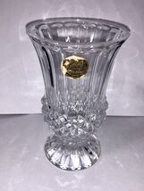 Cristal D'Arques-Durand Longchamp 4.75” Footed Flower Vase Crystal Clear... - $18.25