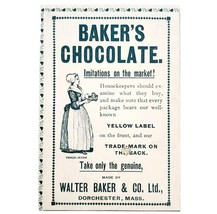 Walter Baker Chocolate 1899 Advertisement Victorian Baking Cocoa E85B - €17,25 EUR
