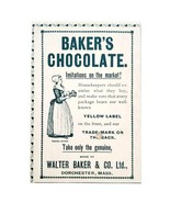 Walter Baker Chocolate 1899 Advertisement Victorian Baking Cocoa E85B - €17,25 EUR