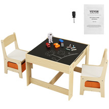 VEVOR Kids Table and Chair Set Wooden Activity Table with Storage Space &amp; Boxes - £93.37 GBP