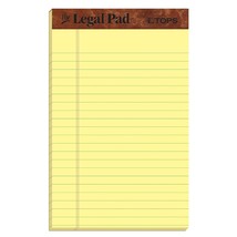 TOPS The Legal Pad Writing Pads, 5&quot; x 8&quot;, Jr. Legal Rule, Canary Paper, ... - $27.99