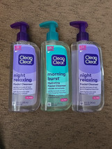 3 Pc Clean Clear Facial Cleanser Morning Burst/Night Relaxing Oil-Free(Y... - £15.05 GBP