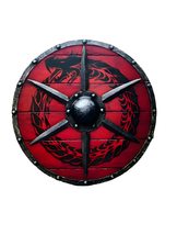24 inch Medieval RED Ouroboros Battleworn Viking Shield - £118.70 GBP