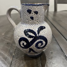 Vtg West Germany Stoneware Ceramic Pottery Blue Salt Glazed Pitcher Jug ... - $372.29 MXN
