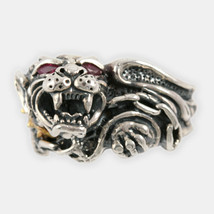 Red Eyed Lion Sterling Silver Ring - £487.98 GBP+