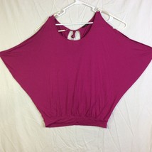 Lascana Venus Womens Size M Purple Pink 100% Viscose Cold Shoulder Blouse BOHO - £15.44 GBP