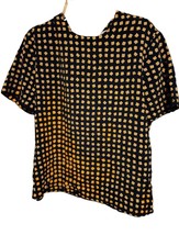 Le Suit size 10 black with yellow dots blouse top - $8.31