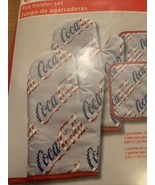 4 Pc Coca-Cola Coke Set Oven Glove Mitten Pot Holder  - £65.98 GBP