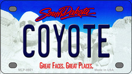 Coyote South Dakota Novelty Mini Metal License Plate Tag - $14.95