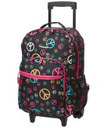 Rockland Double Handle Rolling Backpack Peace 17-Inch - $952.79 MXN