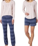 Eddie Bauer ~ Ladies&#39; 2XL ~ 3 Pc. Sleep Set ~ Waffle Fleece ~ BLUSH GEO ... - $534.01 MXN