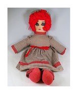 Vintage Handmade Raggedy Ann Inspired 22-Inch Rag Doll with Embroidered ... - £23.23 GBP