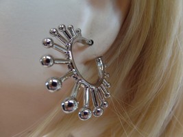 Vera Wang New On Card Hoop Silvertone Pierced  Earrings - $19.80