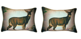 Pair of Betsy Drake Buck Large Pillows 15 Inch x 22 Inch - £70.08 GBP