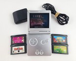 Nintendo Game Boy Advance SP Silver  AGS-001 Bundle 5 Games OEM Charger ... - $128.69