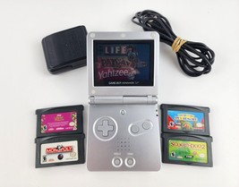 Nintendo Game Boy Advance SP Silver  AGS-001 Bundle 5 Games OEM Charger Working - £100.78 GBP