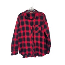 Woolrich Womens Shirt Size Medium Red Black Plaid Button Up Long Sleeve Cotton - £17.26 GBP