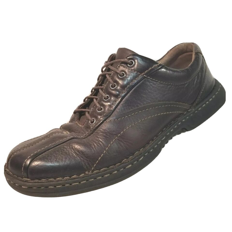 Clarks Nebulae Dress Shoes Mens 8.5 Brown Leather Bicycle Toe Oxford Casual