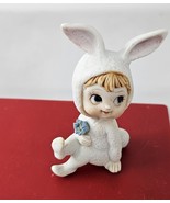 Vintage MCM Pixie Bunny Girl Blue Flower 2.5&quot; Figurine READ!! - €21,06 EUR